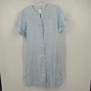 Collette Miss Elaine Womens Vintage Robe Size S Cottagecore Embroidered Pastel